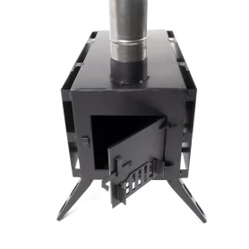 Печь дровяная Light большая, сталь 1 мм (с экранами и угловыми трубами), СЛЕДОПЫТ