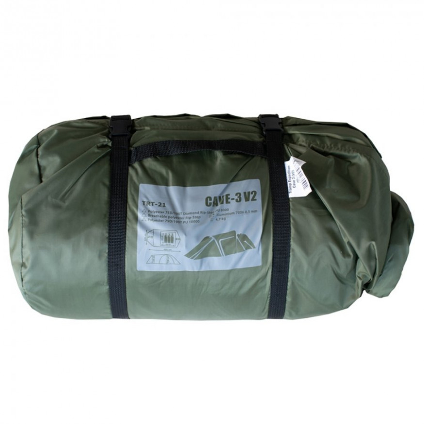 Палатка Tramp Cave 3 v2, зеленый