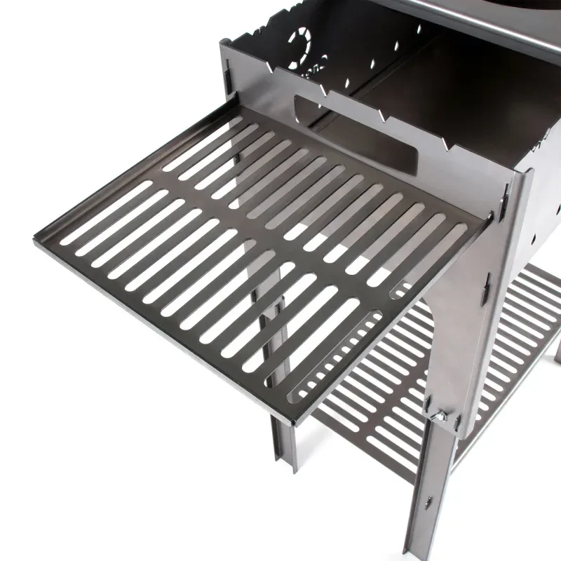 Мангал складной, 718х310х752 мм, со столиком и подставкой под казан, толщина 2 мм, в сумке, СЛЕДОПЫТ