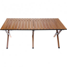 Стол кемпинговый складной, 114*59*43 см, цвет: светлое дерево, каркас алюминий